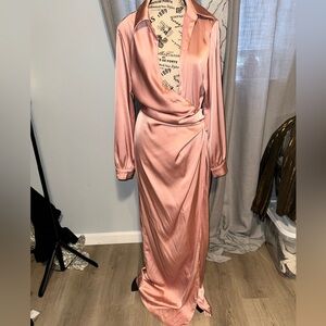 Blush pink long sleeve Gown M by SHEIN